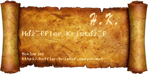 Höffler Kristóf névjegykártya